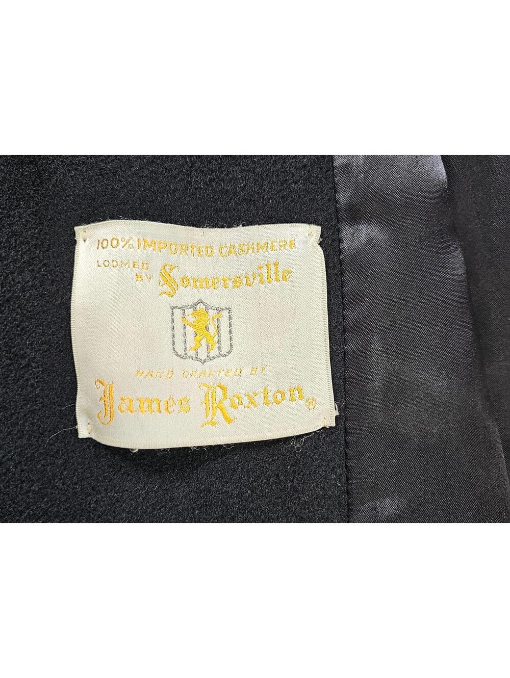 Vintage Cashmere Black Swing Coat Open Front Somersville James Roxton M - Picture 6 of 7